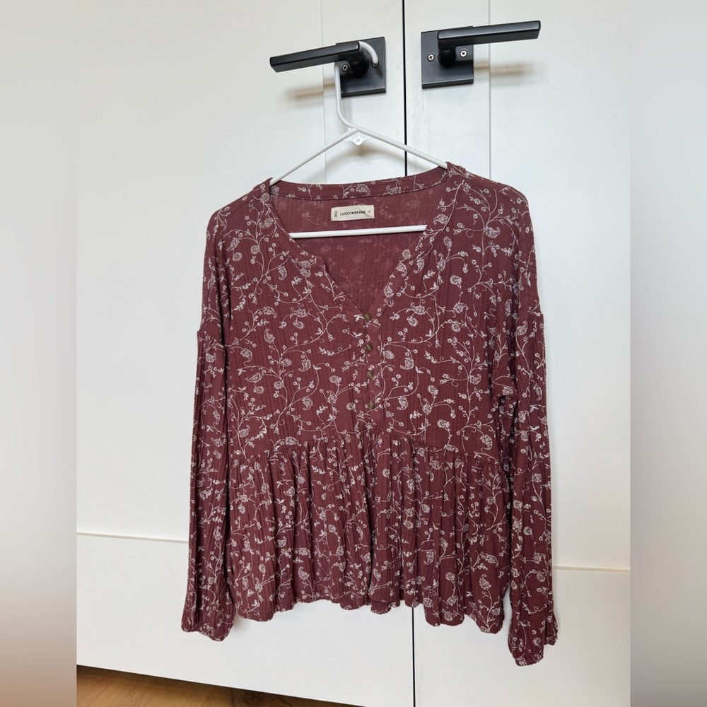 Lucky Brand Maya Floral Print Blouse